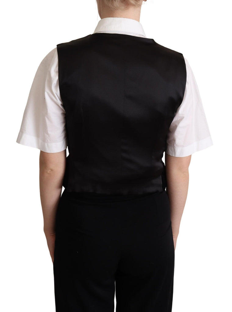 Dolce & Gabbana Black Velvet Sleeveless Waistcoat Vest - Luxe & Glitz