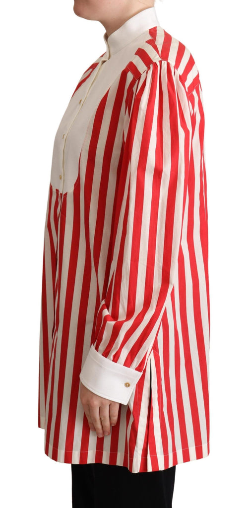 Dolce & Gabbana Red White Striped Long Sleeves Formal Shirt - Luxe & Glitz