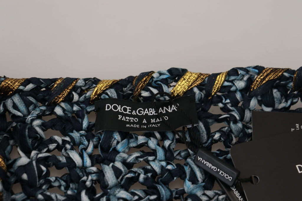 Dolce & Gabbana Blue Button Cardigan Fatto A Mano Sweater Dolce & Gabbana