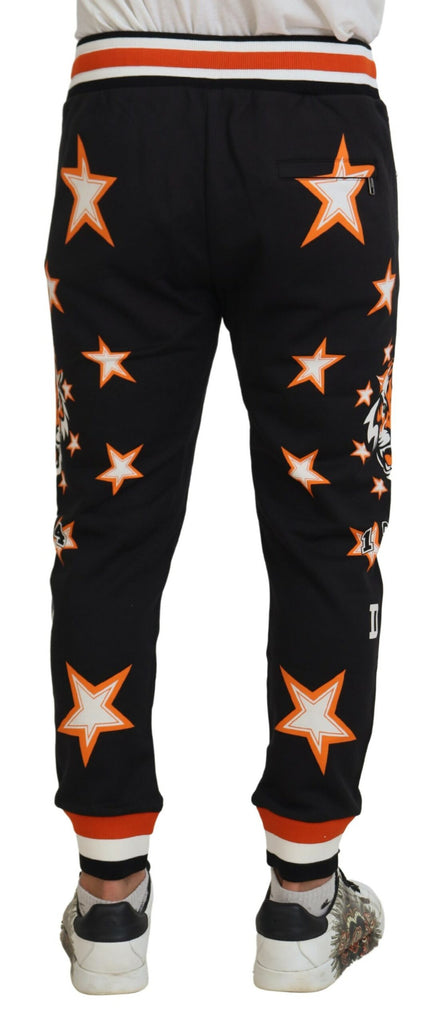 Dolce & Gabbana Black Orange Star Trousers Sport Pants Dolce & Gabbana