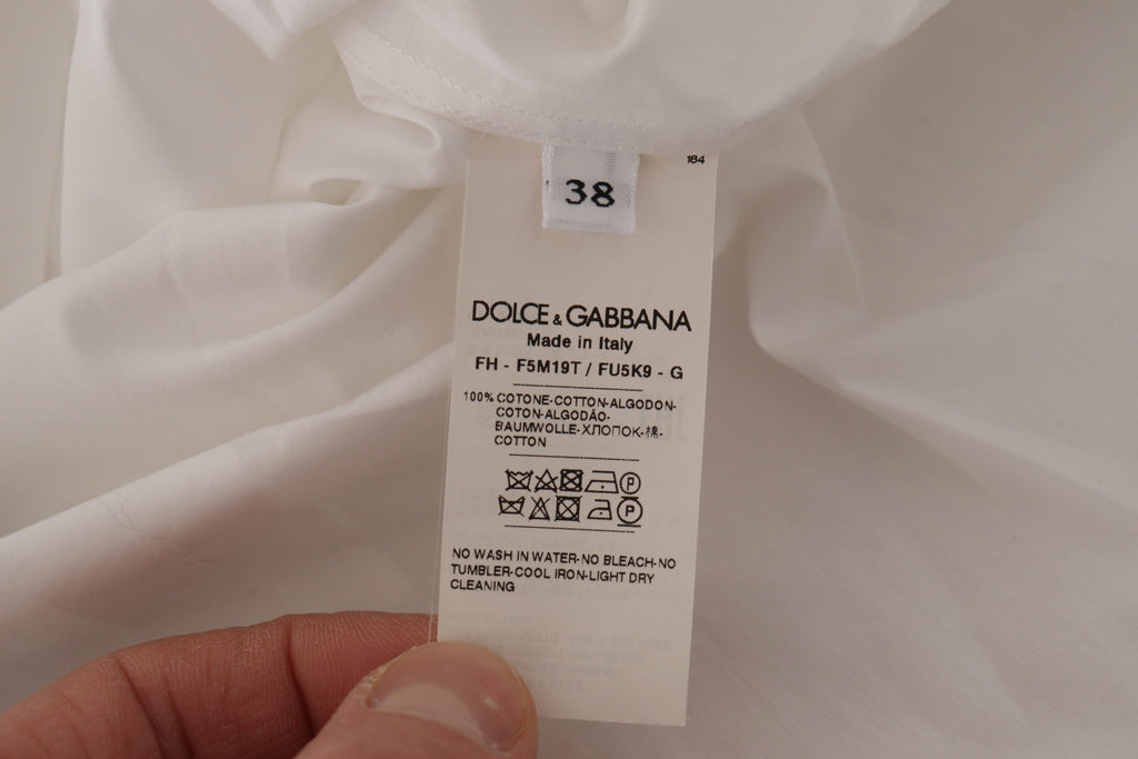 Dolce & Gabbana White Sleeveless Tuxedo Formal Blouse Top Dolce & Gabbana