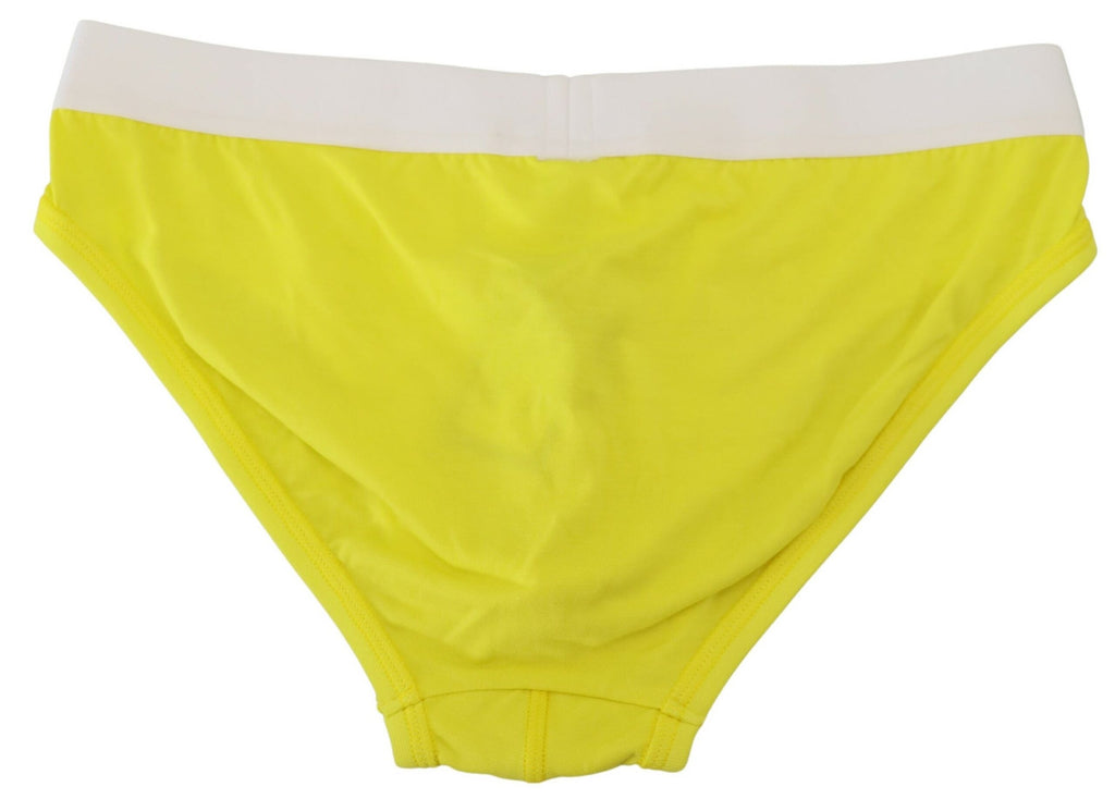 Dsquared² Yellow White Logo Modal Stretch Men Brief Underwear Dsquared²