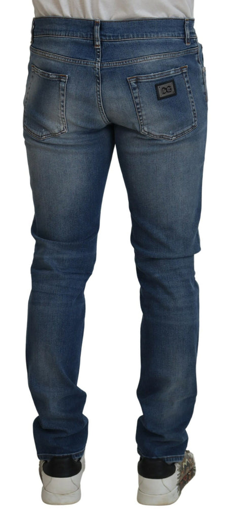 Dolce & Gabbana Blue Wash Skinny Cotton Denim Jeans Dolce & Gabbana