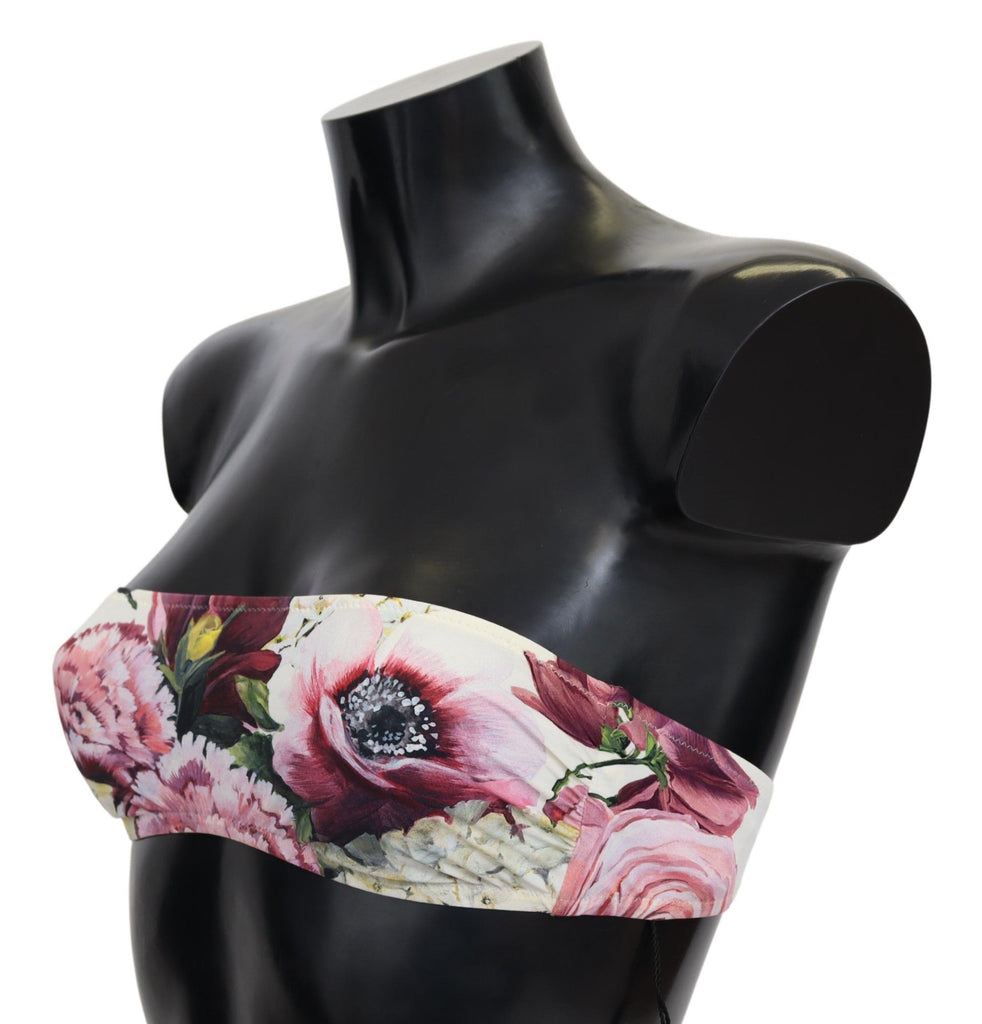 Dolce & Gabbana Multicolor Floral Print Women Beachwear Bikini Tops - Luxe & Glitz