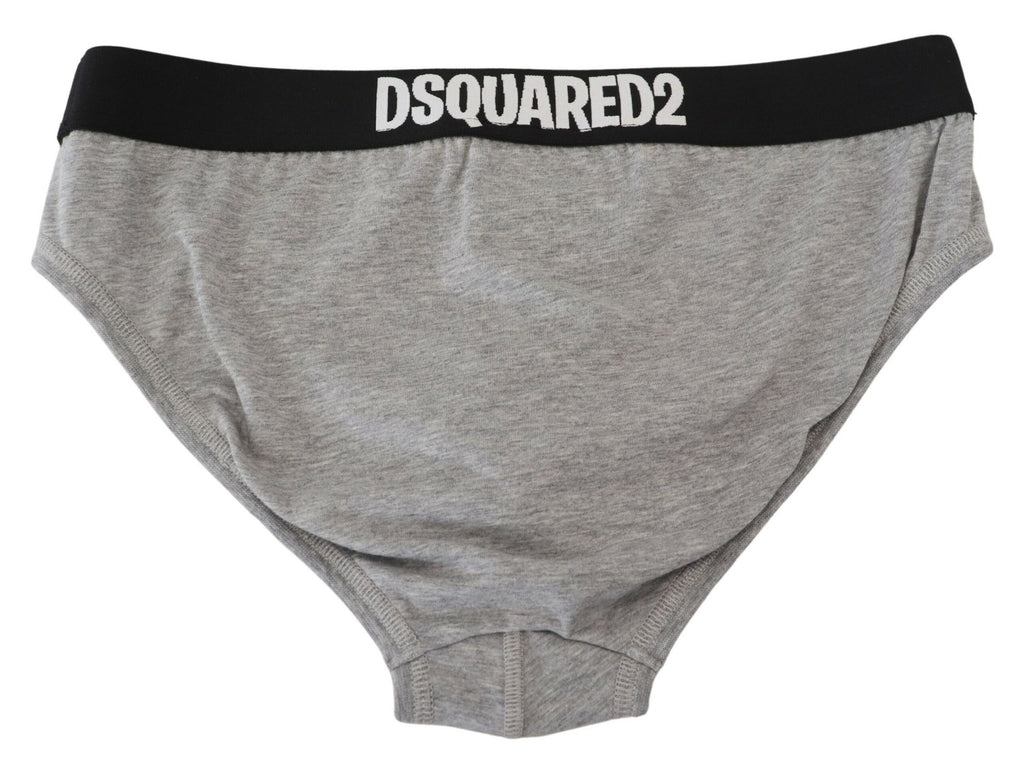 Dsquared² Gray DSURF Logo Cotton Stretch Men Brief Underwear Dsquared²