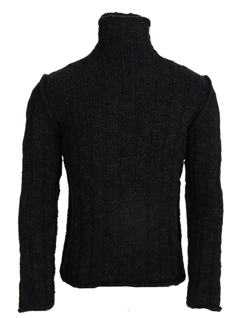 Dolce & Gabbana Brown Wool Knit Turtleneck Pullover Sweater Dolce & Gabbana