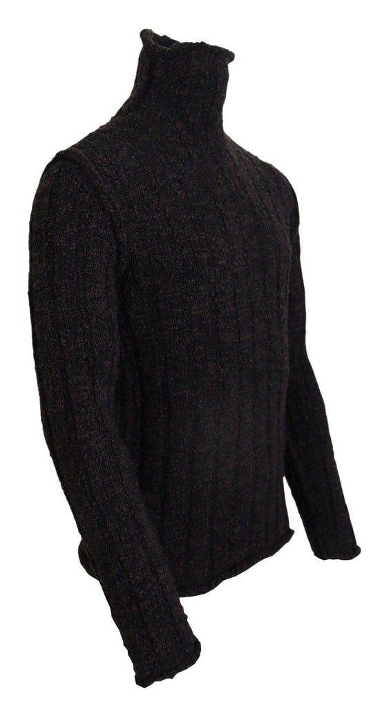 Dolce & Gabbana Brown Wool Knit Turtleneck Pullover Sweater Dolce & Gabbana