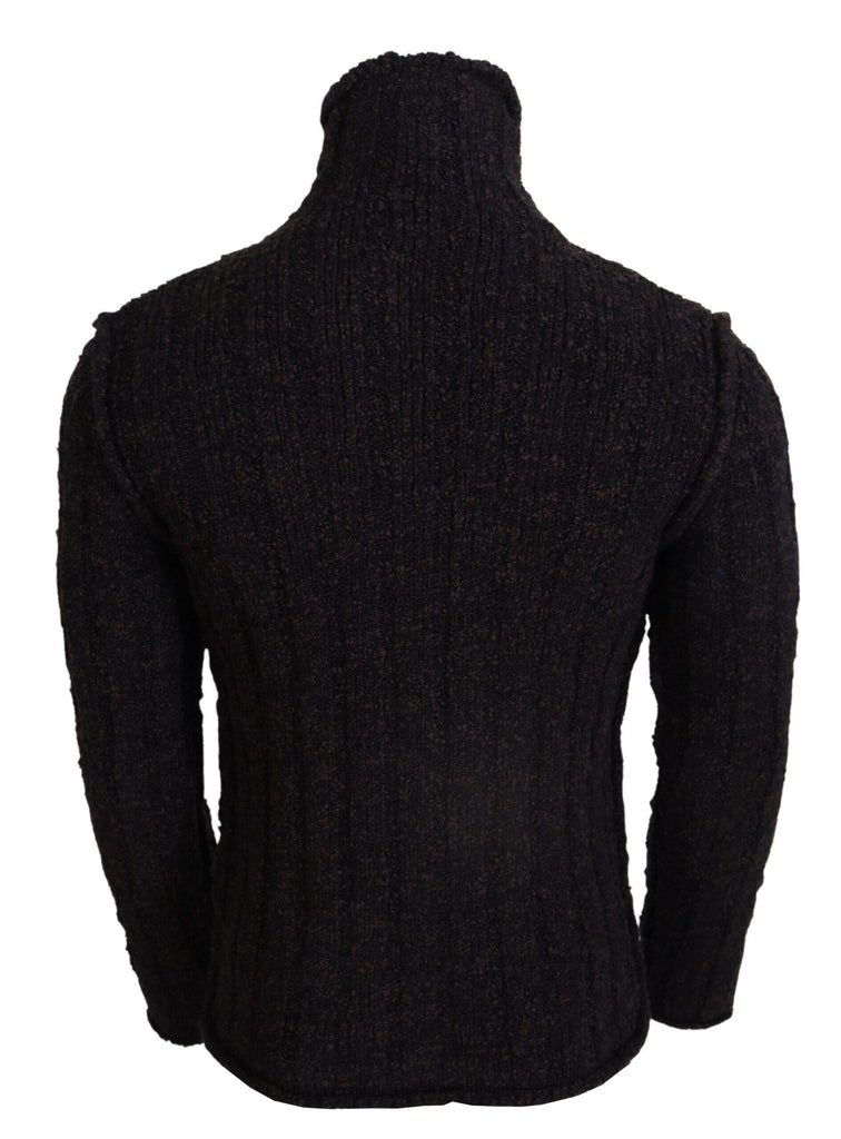 Dolce & Gabbana Brown Wool Knit Turtleneck Pullover Sweater Dolce & Gabbana