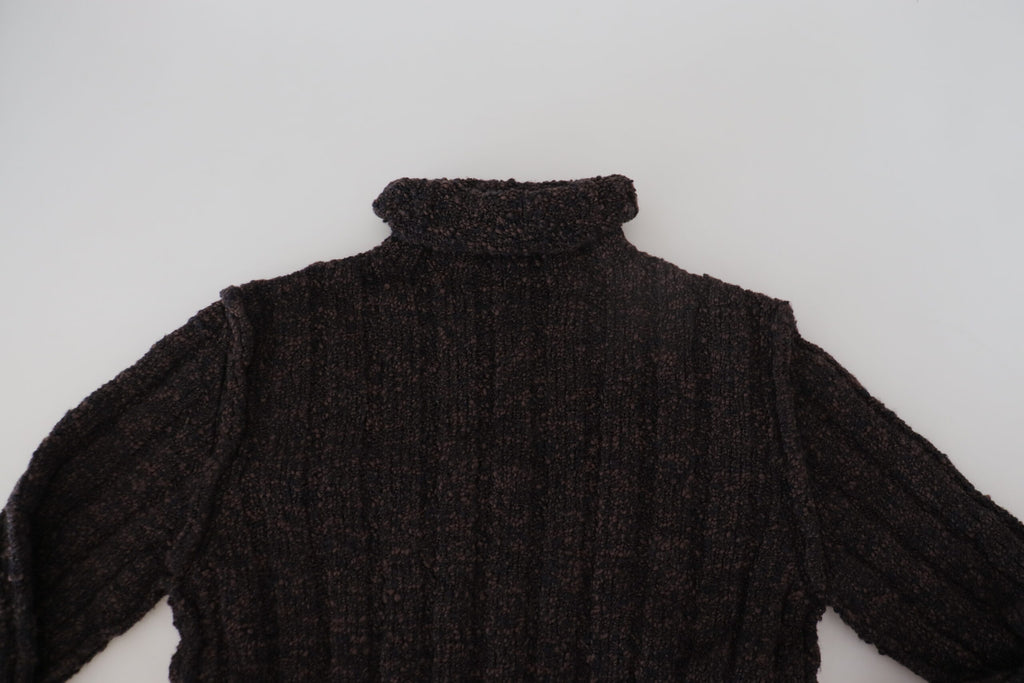 Dolce & Gabbana Brown Wool Knit Turtleneck Pullover Sweater Dolce & Gabbana