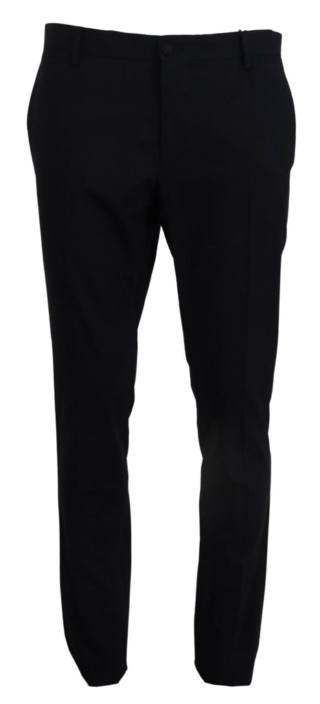 Dolce & Gabbana Blue Wool Stretch Dress Formal Slim Fit Pant Dolce & Gabbana