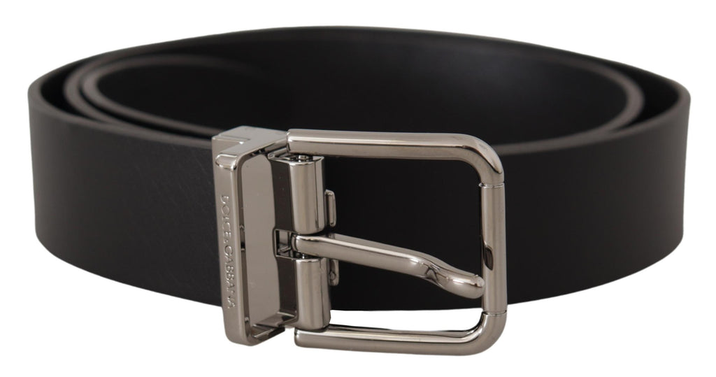 Dolce & Gabbana Black Casual Calf Leather Logo Metal Buckle Belt Dolce & Gabbana