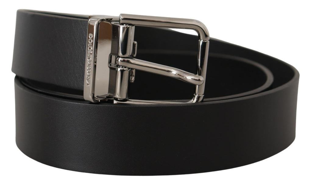 Dolce & Gabbana Black Casual Calf Leather Logo Metal Buckle Belt Dolce & Gabbana