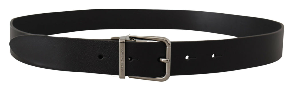 Dolce & Gabbana Black Casual Calf Leather Logo Metal Buckle Belt Dolce & Gabbana