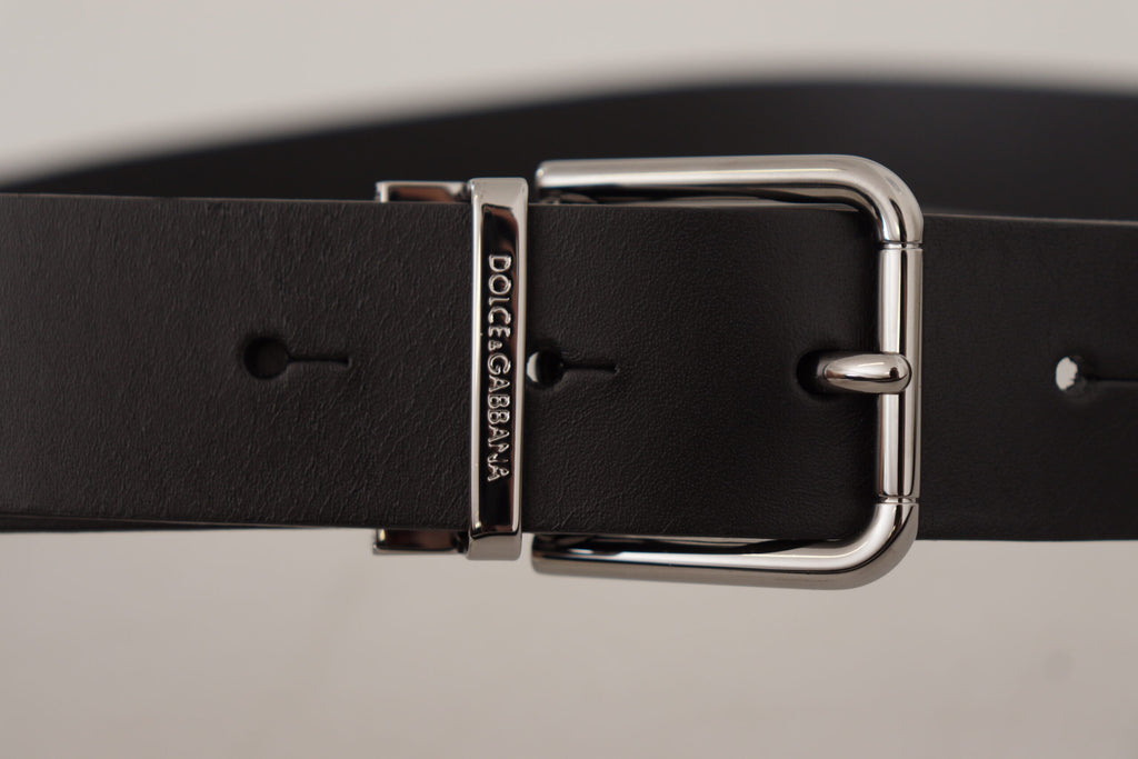 Dolce & Gabbana Black Casual Calf Leather Logo Metal Buckle Belt Dolce & Gabbana