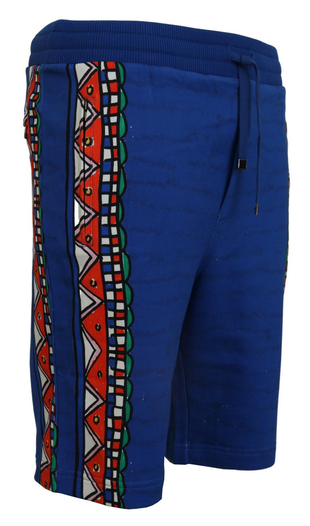 Dolce & Gabbana Blue Cotton Printed Bermuda Shorts Dolce & Gabbana