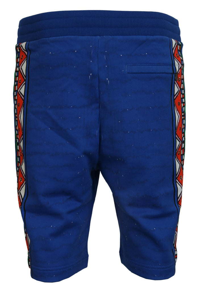 Dolce & Gabbana Blue Cotton Printed Bermuda Shorts Dolce & Gabbana