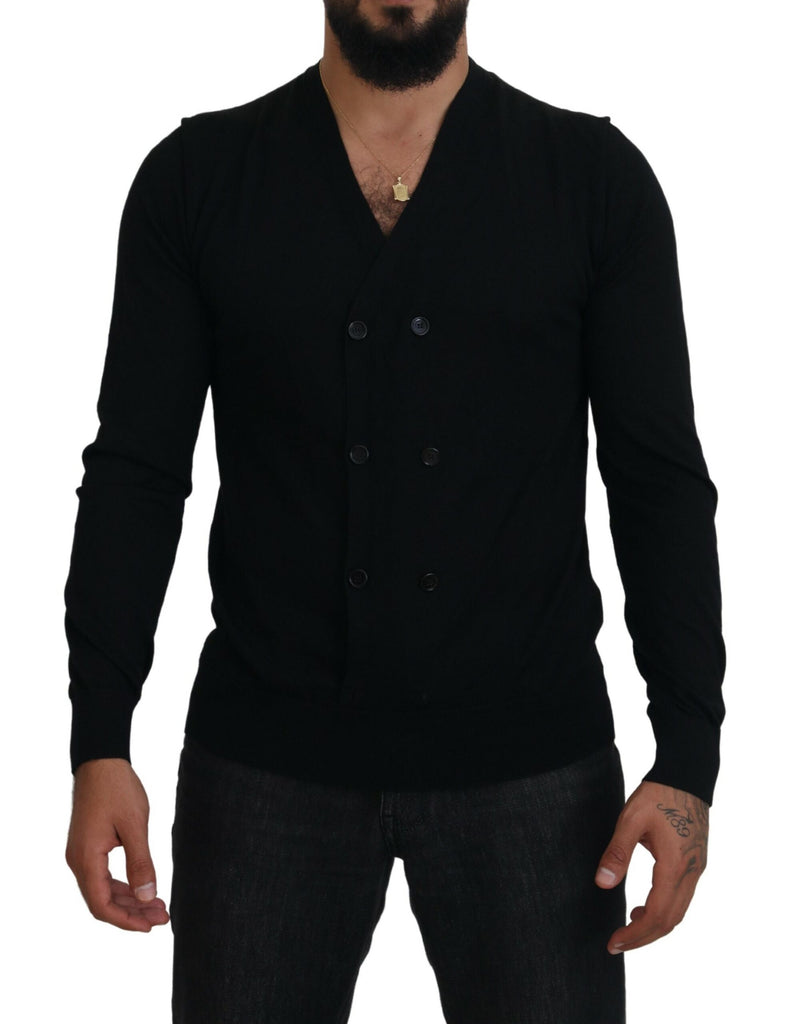 Dolce & Gabbana Black Cashmere Button Down Cardigan Sweater Dolce & Gabbana