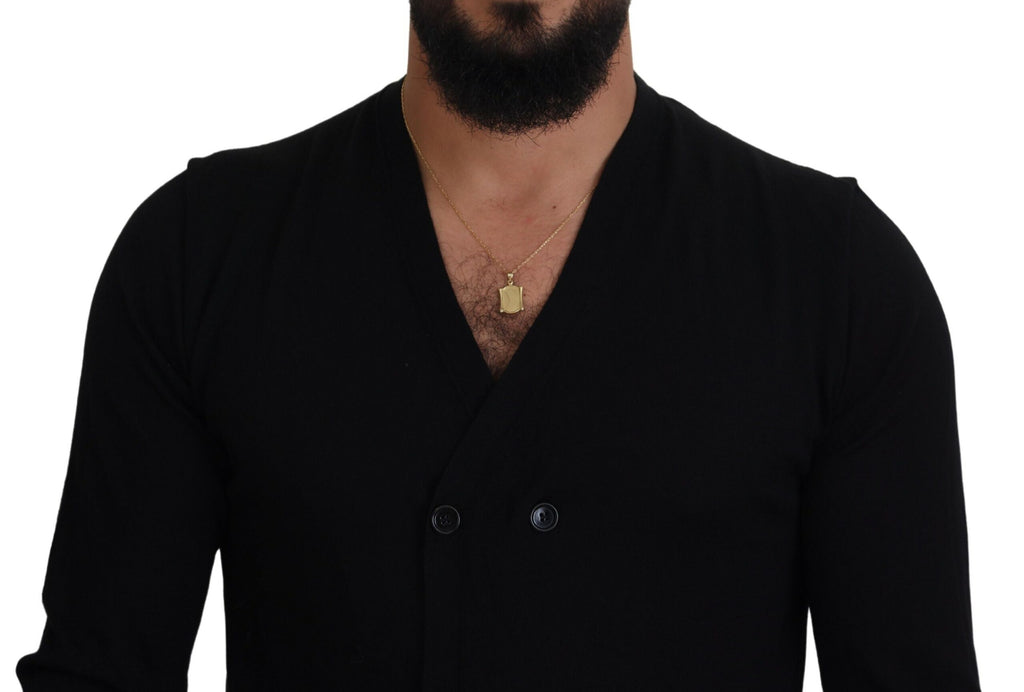 Dolce & Gabbana Black Cashmere Button Down Cardigan Sweater Dolce & Gabbana