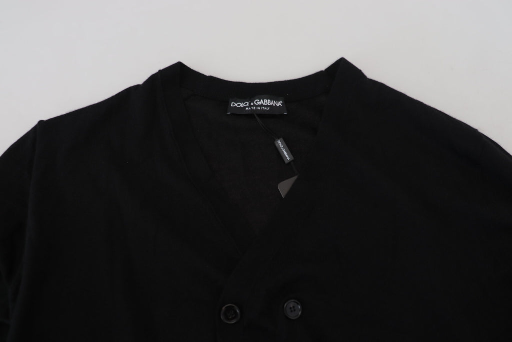 Dolce & Gabbana Black Cashmere Button Down Cardigan Sweater Dolce & Gabbana