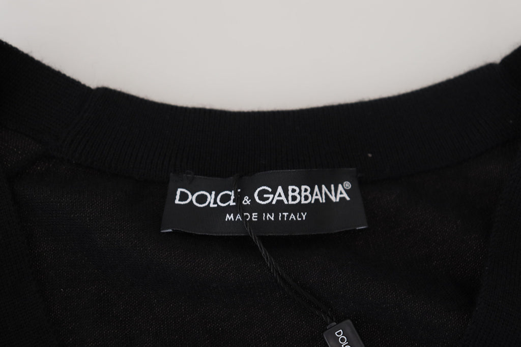 Dolce & Gabbana Black Cashmere Button Down Cardigan Sweater Dolce & Gabbana