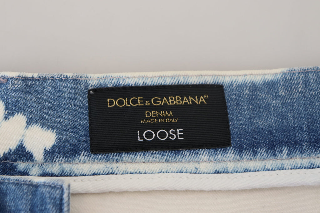 Dolce & Gabbana Blue Ceasar Denim Cotton Loose Fit Jeans Dolce & Gabbana