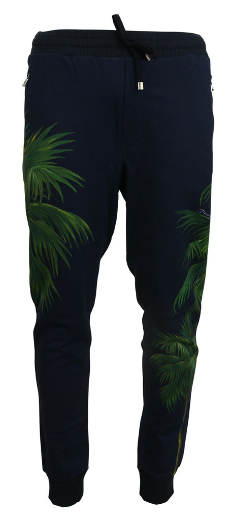 Dolce & Gabbana Black Cotton Printed Men Pants Dolce & Gabbana