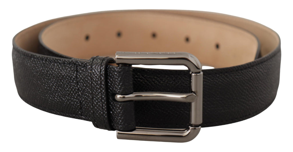 Dolce & Gabbana Black Calf Leather Brown Backend Belt Dolce & Gabbana