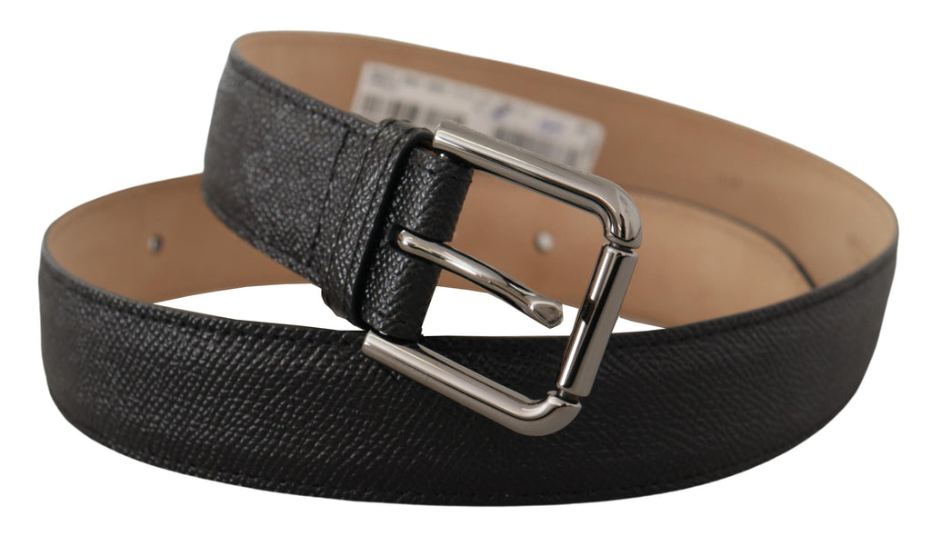 Dolce & Gabbana Black Calf Leather Brown Backend Belt Dolce & Gabbana