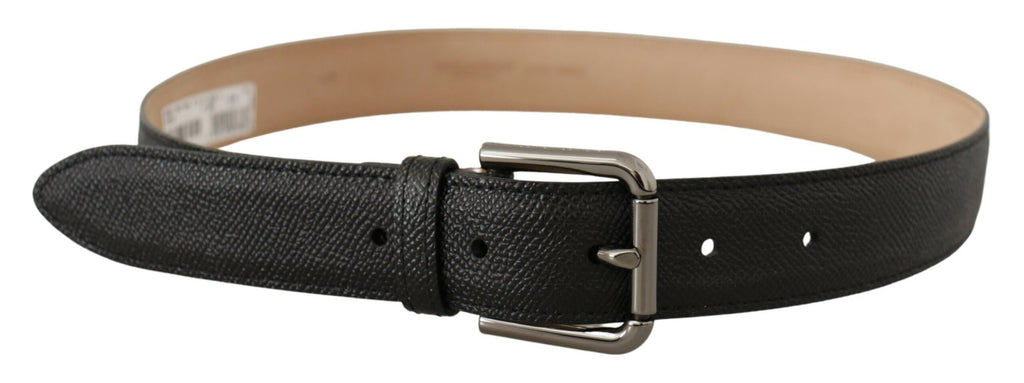 Dolce & Gabbana Black Calf Leather Brown Backend Belt Dolce & Gabbana