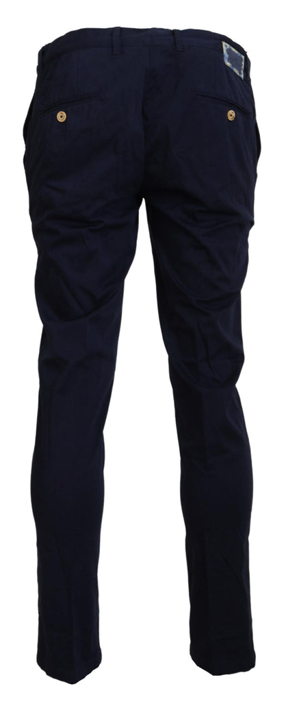 Domenico Tagliente Dark Blue Cotton Skinny Men Pants Domenico Tagliente