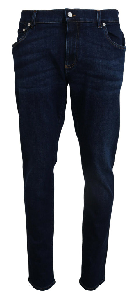 Dolce & Gabbana Dark Blue Cotton Denim SKINNY Jeans Dolce & Gabbana