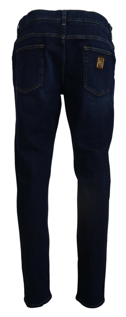 Dolce & Gabbana Dark Blue Cotton Denim SKINNY Jeans Dolce & Gabbana