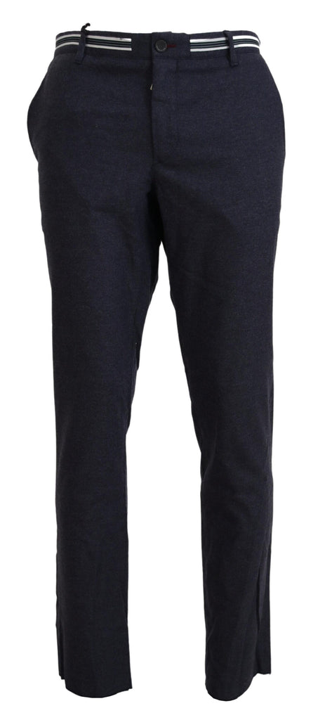 Domenico Tagliente Black Polyester Tapered Dress Pants Domenico Tagliente