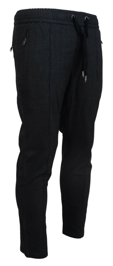 Dolce & Gabbana Gray Cotton Jogger Men Pants Dolce & Gabbana