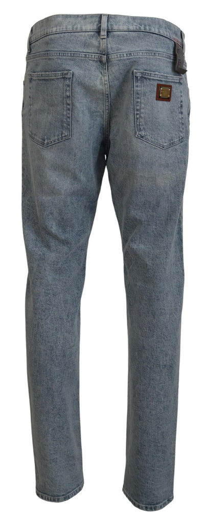 Dolce & Gabbana Blue Wash Slim Fit Cotton Denim Jeans Dolce & Gabbana