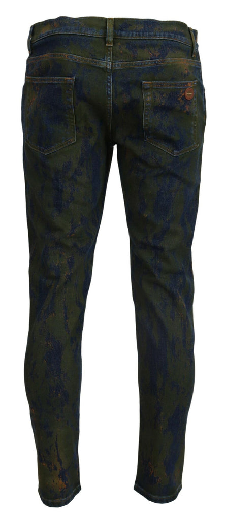 Dolce & Gabbana Blue Green Skinny Cotton Denim Jeans Dolce & Gabbana