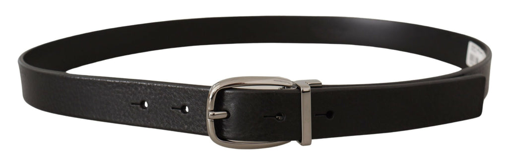 Dolce & Gabbana Black Classic Calf Leather Metal Logo Belt - Luxe & Glitz