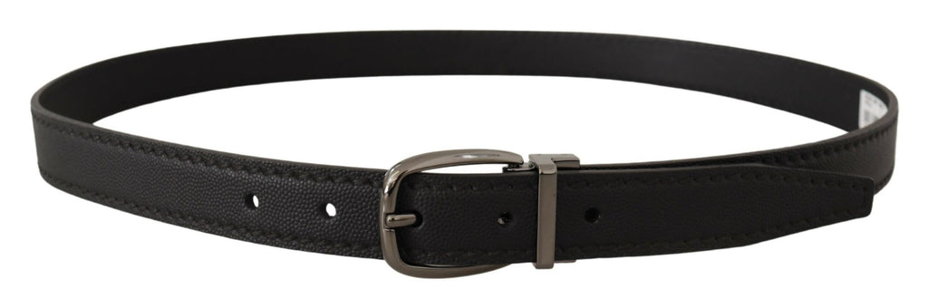 Dolce & Gabbana Black Leather Metal Logo Buckle Belt - Luxe & Glitz