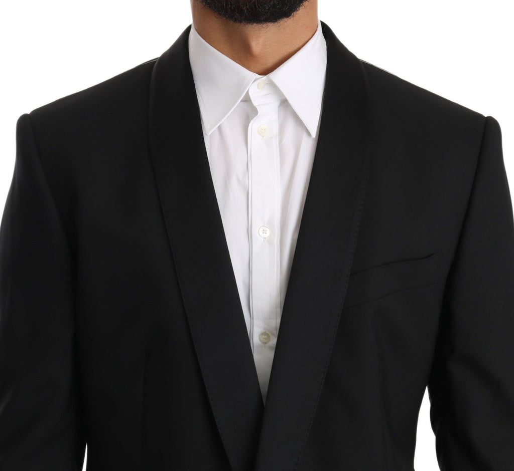 Dolce & Gabbana Black Wool One Button Slim Martini Suit - Luxe & Glitz