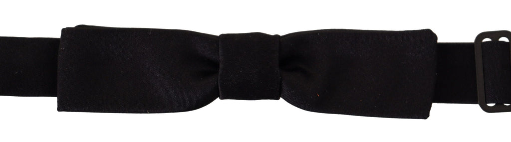 Dolce & Gabbana Black 100% Silk Adjustable Neck Papillon Tie - Luxe & Glitz