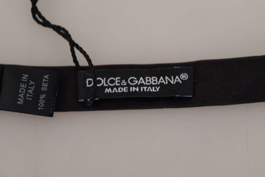 Dolce & Gabbana Black 100% Silk Adjustable Neck Papillon Tie - Luxe & Glitz