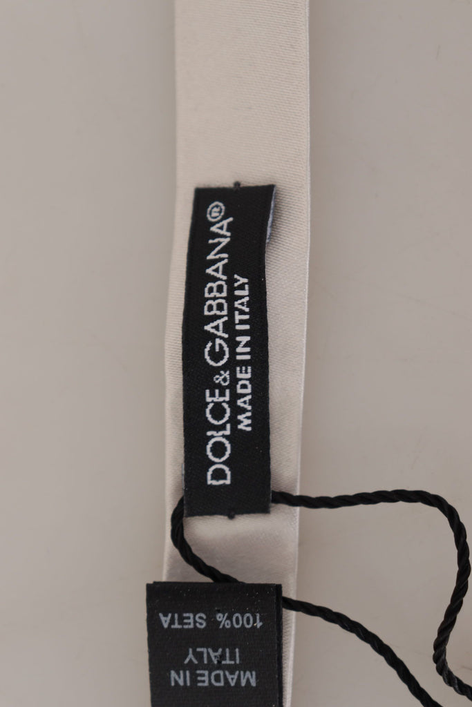 Dolce & Gabbana Gray 100% Silk Adjustable Neck Papillon Tie - Luxe & Glitz