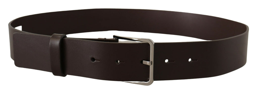 Dolce & Gabbana Brown Solid Calf Leather Logo Metal Buckle Belt Dolce & Gabbana