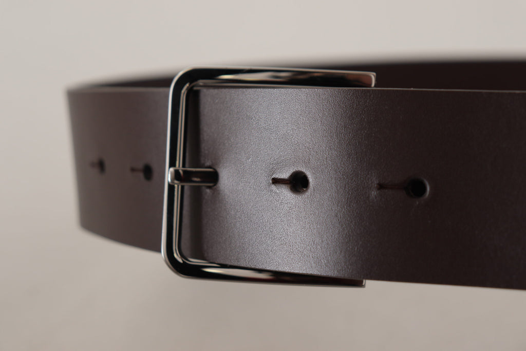 Dolce & Gabbana Brown Solid Calf Leather Logo Metal Buckle Belt Dolce & Gabbana