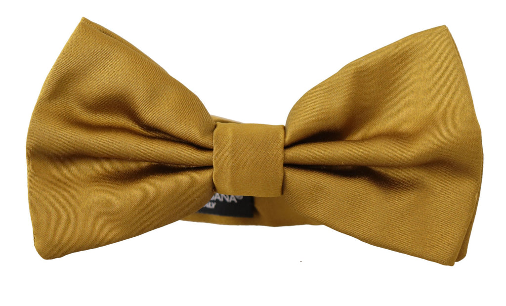 Dolce & Gabbana Yellow Mustard 100% Silk Butterfly Papillon Tie - Luxe & Glitz