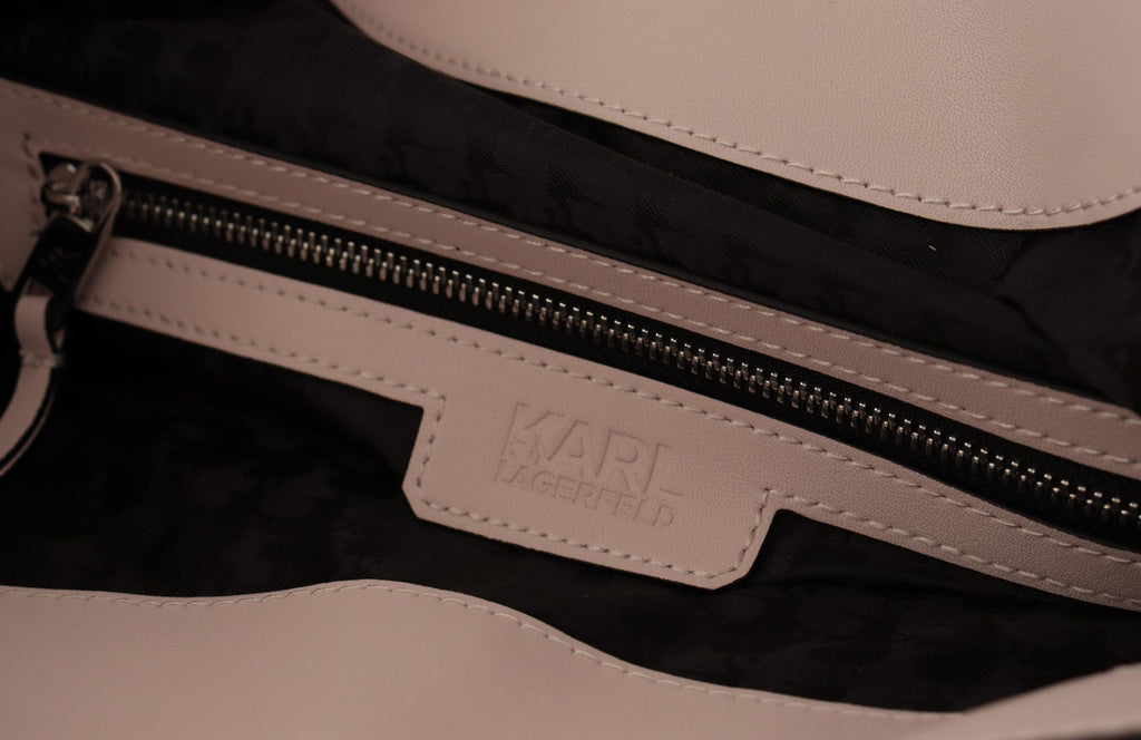 Karl Lagerfeld Light Pink Mauve Leather Shoulder Bag - Luxe & Glitz