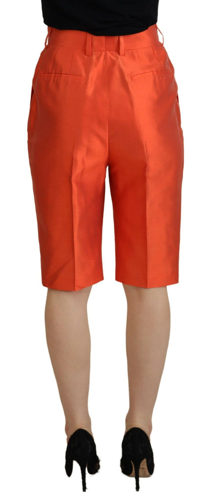 Dolce & Gabbana Orange Silk High Waist Cropped Pants Dolce & Gabbana