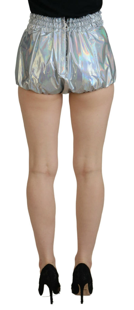 Dolce & Gabbana Silver Holographic High Waist Hot Pants Shorts Dolce & Gabbana