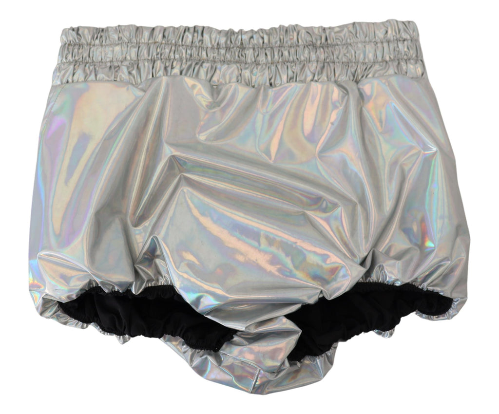 Dolce & Gabbana Silver Holographic High Waist Hot Pants Shorts Dolce & Gabbana
