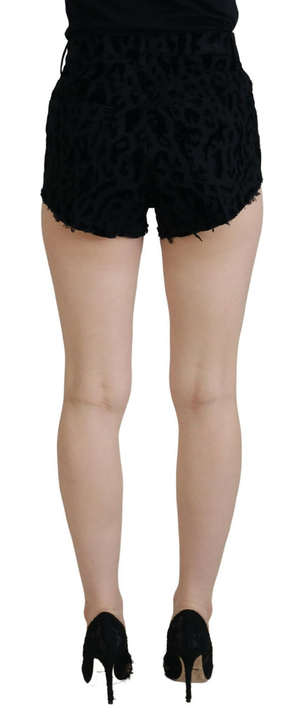 Dolce & Gabbana Black Denim Cotton Stretch Hot Pants Shorts Dolce & Gabbana